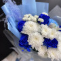 Букет из синих роз и хризантем фото 4